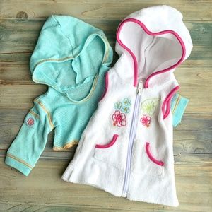 American Girl Doll Seaside Beach Fun White Swim Cover-up & Aqua Blue Hoodie